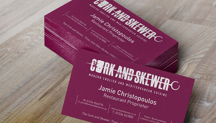 Cork and Skewer - Business Cards