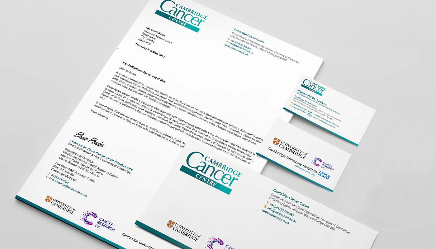 Cambridge Cancer Centre Corporate Stationery