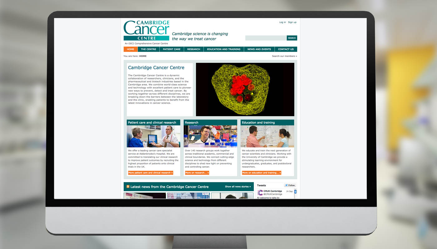 Cambridge Cancer Centre Website Design