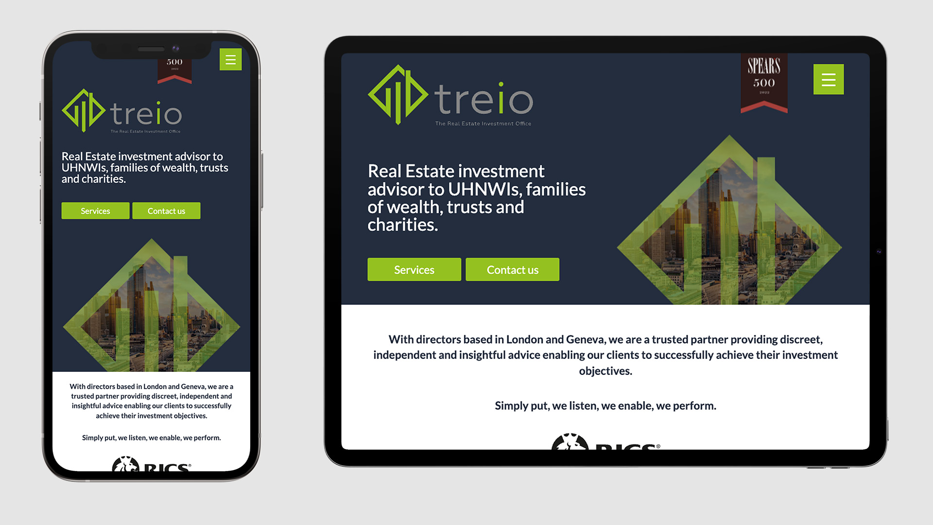 Treio - responsive website design